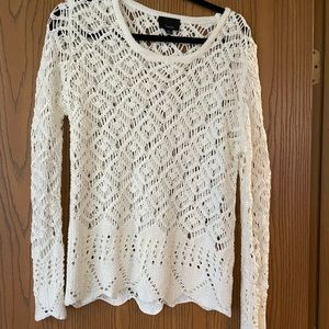 Ladies cream woven sweater